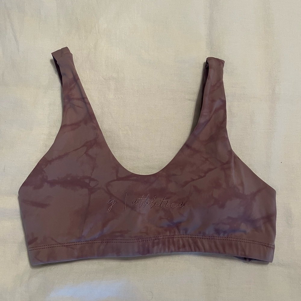 G Athletica purple tie dye sports bra
